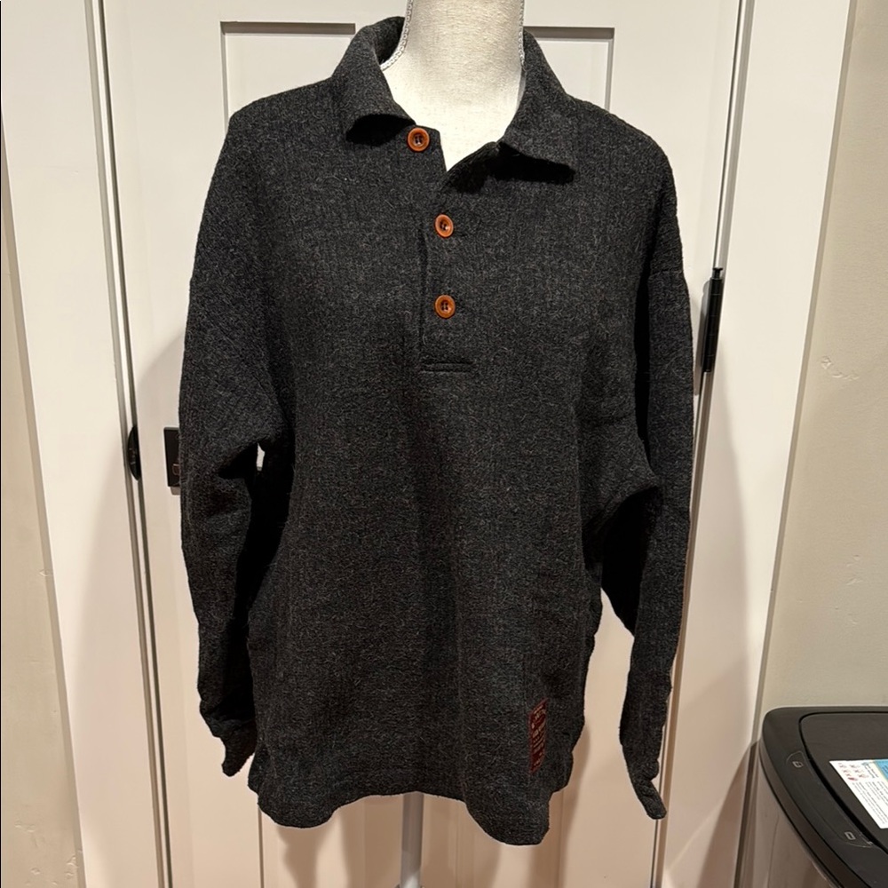 Vintage United Colors of Benetton Charcoal Gray Pullover Sweater